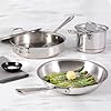 All-Clad Copper Core 5-Ply Stainless Steel Cookware Set, 5 Piece, Induction, Oven Broiler Safe 600F, Pots and Pans, Sauce Pan, Saute Pan, Cookware, Silver #1