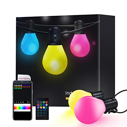 Hedynshine Outdoor Smart String Lightsapp Control,50Ft Outdoor String Lights Waterproof,Color Changing String Lights With 25 Bulbs,Rgb G40 Led String Lights Outdoor,Outdoor Lights For Patio Music Sync #TOP9