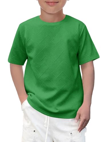 T-shirt géométrique garçon col rond manches courtes pour enfants 5-14 ans