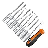 Steckschlüssel-Set, legierter Stahl, 0–14 mm, Sechskant, rutschfester Griff, tiefer Stecknuss, 30 mm, mechanische Auto-, Motorrad-Reparaturen, Installationswerkzeug, effizient (12 mm)