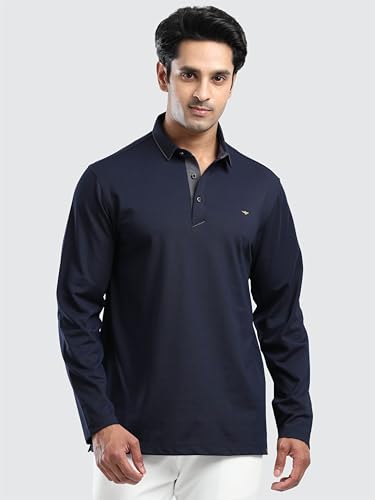 Image of STELLERS Men's Full Sleeve Polo T-Shirt | Premium Cotton | streatchable | Enzyme bio Washed | Feather Touch Feel | Sustainable