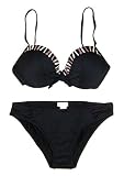 Heine Softcup Bikini Badeanzug Gr 38 40 Cup B - C schwarz beige (38 Cup B)