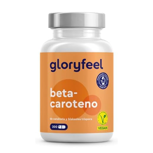 Beta-Caroteno - 200 cápsulas veganas para 6 meses - Extraído cuidadosamente de la zanahoria - Vitamina A - Para la visión, piel y sistema inmunológico