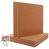 VIDETOL 12 Tablas de Corcho Cuadradas, 6 mm de Grosor