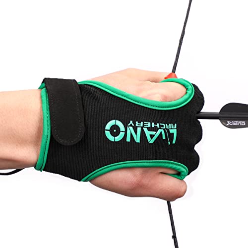 image for LWANO Archery Gloves Leather Practice Hunting Three Finger Protector f