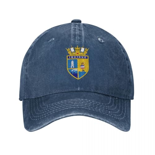 QIYAEUA Unisex Escudo De Armas Iquique De Chile Gorras De Béisbol Clásico Desgastado Lavado Gorra Snapback Hombres Mujeres Al Aire Libre Sombrero Suave Desestructurado