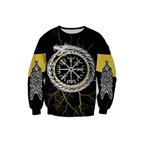 Sweat à capuche Viking Tatouage Art pour homme et femme style streetwear Harajuku décontracté
