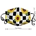 SESLFLKPJK Adults Boys Girls Warm Protective Masks Fashion Scarf Anti Dust Windproof Mouth Cover, Checkered Sunflower Mouth Decoration for Sports Travel Hiking