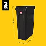 Rubbermaid Commercial Products FG354060BLA Slim Jim z kanałami wentylacyjnymi, 87 l, czarny