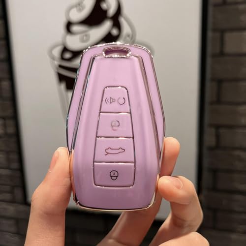 Funda de TPU morada para llave Geely Coolray y Atlas
