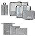 Produktbild Meilo Kleidertaschen-Set,Verpackungswürfel,Packing Cubes, 7-teilig Reisetasche in Koffer Wäschebeutel Schuhbeutel Kosmetik Aufbewahrungstasche(grau)