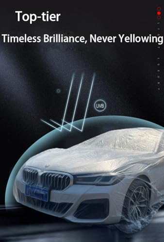 Image of Disposable Transparent Car Cover - Waterproof, Dustproof, Scratch & UV-Resistant Protection for Cars, SUVs, Easy to Use, Eco-Friendly - Pack of 2 for Travel & Outdoor Parking (2, LL)