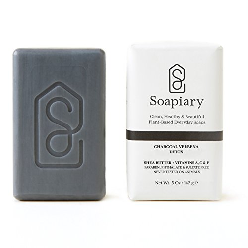 Soapiary Luxury Triple Milled Soap Bar - Natural Vegan Plant-Based Hypoallergenic Bath Soaps – Charcoal Verbena, Single Bar #TOP3