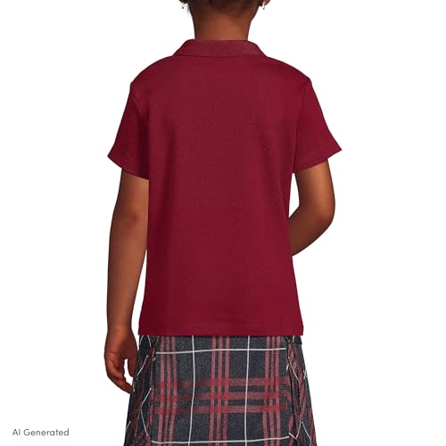 Image of Lands' End School Uniform Girls Short Sleeve Feminine Fit Interlock Polo Shirt