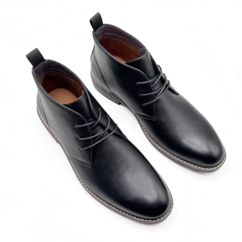 Finishing & Sewing Men's Classic Dress Casual Chukka Boots Lace Up Desert Ankle Boots4