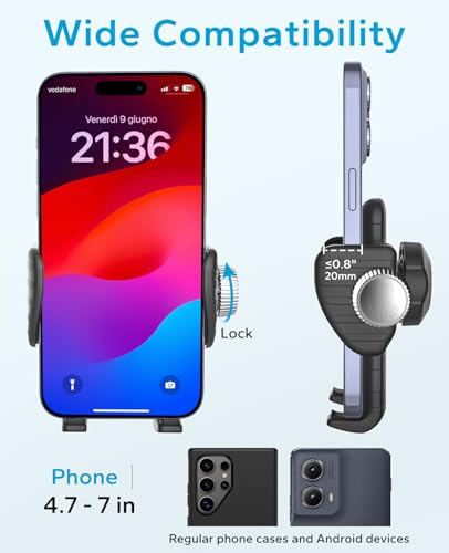 Support de téléphone pour fauteuil roulant anti-vibration et orientable - 7