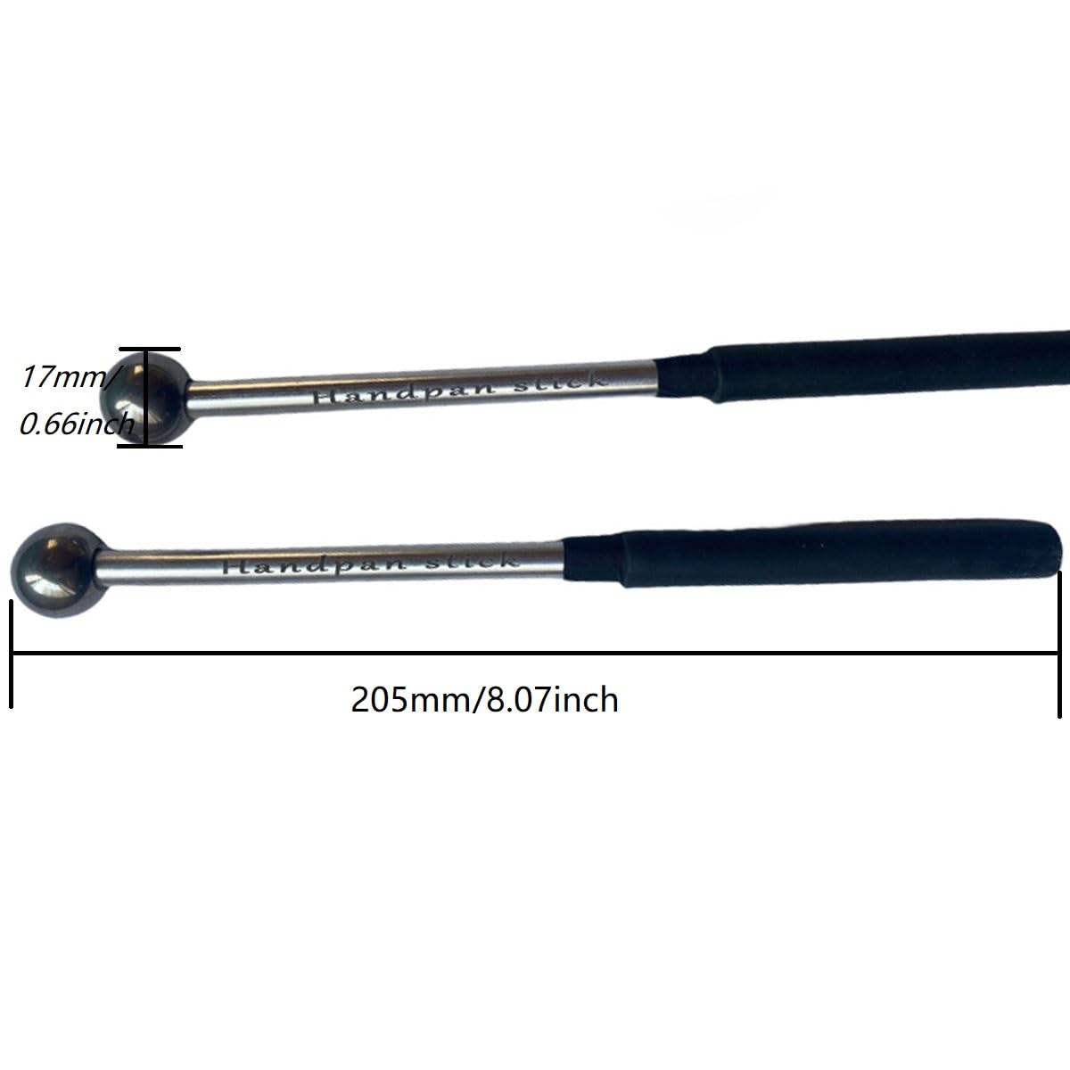 1 Paar Zungentrommelschlägel, Metall-Stahlkopf-Trommelsticks mit Gummigriff, ätherischer Drumstick, Percussion-Sticks, Hammer für Glockenspiel, Xylophon, Glockenspiel, Holzblock und Glocken,