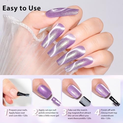 Esmalte Gel para Uñas Cambio de Color Cat Eye 12 Piezas miniatura 4