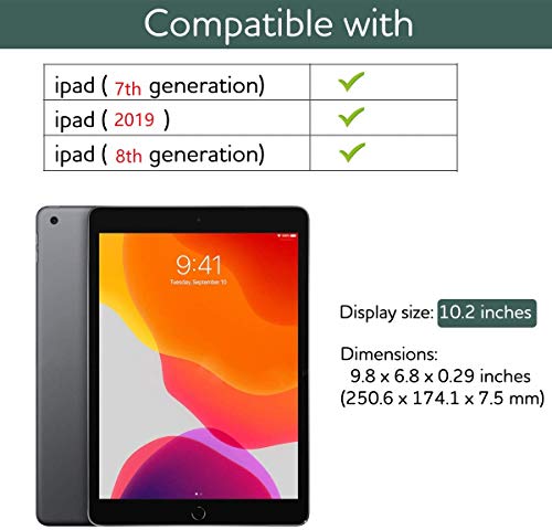 Suritch For Ipad 9Th/8Th/7Th Generation, Ipad 10.2 Case, [Built In Screen Protector] [Pencil Holder] Lightweight Leather Case Smart Cover And Magnetic Trifold Stand For Ipad 2021/2020/2019(Black) #TOP1