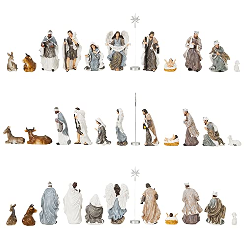 Toetol Nativity Sets For Christmas Indoor Set Of 12 Pieces 5.9 Inch Tabletop Decorations Tradition Nativity Scene Resin Figures Figurine Ornament Religious Decor #TOP6