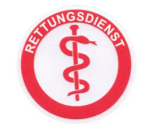 2 Rettungsdienst Feuerwehr Helmaufkleber Aufkleber Äskulapstab Text: Rettungsdienst