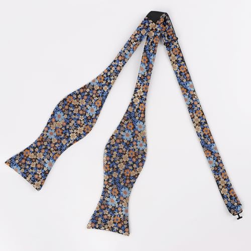 Image of Alizeal Mens 2pcs Floral Self-tied Bow Tie Pocket Square Set
