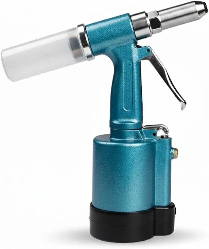 Rebitadeira Pneumática Profissional 1/4 Polegada com Acessórios, Hidráulica Reforçada, Azul, 25x24x12cm, Inclui Alicate e Ferramentas