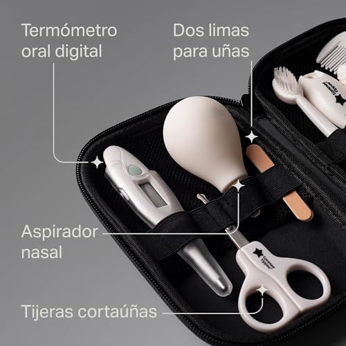 Miniatura 4 de Tommee Tippee Set De Cuidado Y Aseo Para Bebé, 9 Artículos Esenciales Para El Cuidado Del Recién Nacido, Funda De Viaje Impermeable Y Fácil De Limpiar, Diseño Puede Variar