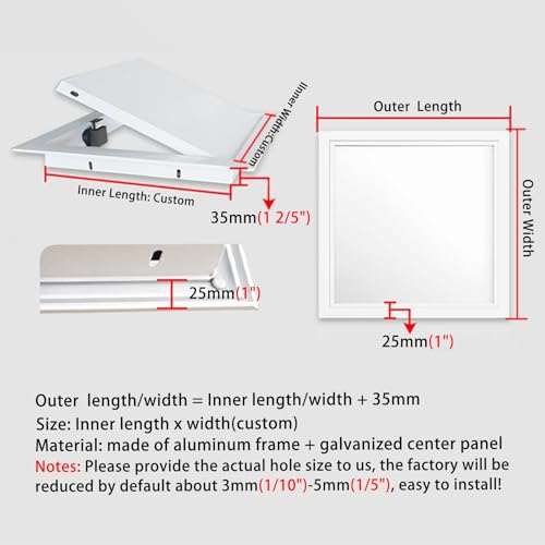 Panel de acceso de aluminio 60x60 blanco con puerta de servicio de pared 2