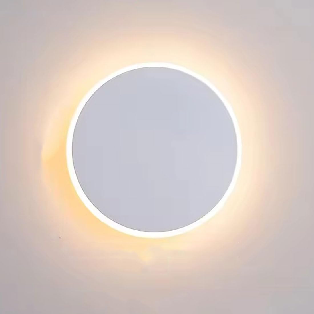 Modern Round LED Wall Sconces, Led Wall Sconce Round, Minimalist Wall Mount Light, 3 Brightness Levels Touch Control, Modern Indoor Sconces Lighting for Bedroom, Living Room, Hallway (White, 20CM)