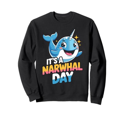 Colorful Bright Artistic Ocean Lovely Fun Underwater Narwhal Sweatshirt