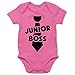 Produktbild Shirtracer Sprüche Baby - Junior Boss - 3/6 Monate - Pink - Babybody mit Spruch - BZ10 - Baby Body Kurzarm für Jungen und Mädchen