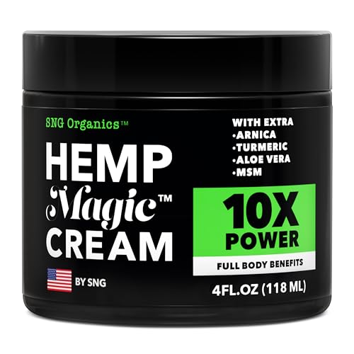 Magic Hemp Cream with Hemp Oil, Turmeric, Arnica &amp; Menthol – Botanical Cream with a Cooling Sensation for Localized Application (4oz)