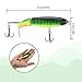 6PCS Whopper Fishing Lure, Bass Popper Lure kit, Topwater Fishing Lures with Rotating Tail with Storage Box, Floating Popper for Freshwater Saltwater
