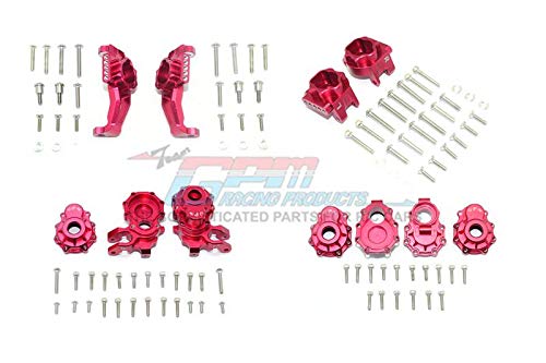 C-Hubs et Fusées TRX-4 en Aluminium GPM | Kit Amélioration Rouge Haute Précision