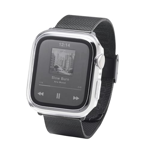 エレコム Apple Watch 保護ケース 40mm [Apple Watch SE3/SE2/SE 対応] フルカバーケース 強化ガラス 10H 指紋防止 飛散防止 ポリカーボネート素材 光沢 クリア AW-25EFCGCR