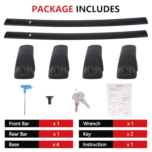 OTUAYAUTO Lockable Roof Rack Cross Bars - Compatible with Volkswagen VW Tiguan 2018-2024 (Not for Limited) & Taos 2022-2025, Aluminum 220lbs Crossbars for Luggage Racks Bike Kayak Snowboard Cargo Bars by OTUAYAUTO - Image 6