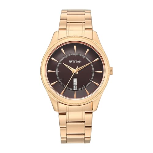 Image of Titan Regalia Allure Classic Day-Date Quartz Analog Stainless Steel Strap Men's Watch