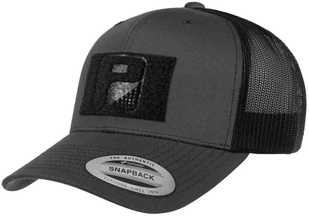 P PULLPATCH Tactical Snapback Trucker Hat by Pull Patch – Curved Bill Cap with 3x2 Inch Hook & Loop Panel for Morale Patches