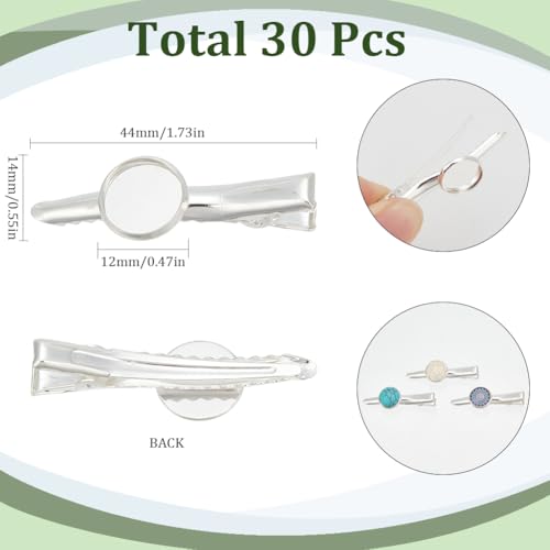 SUNNYCLUE Pack de 30 Pinzas de Pelo Todoigator Plata de Hierro con Base Redonda para Manualidades miniatura 2