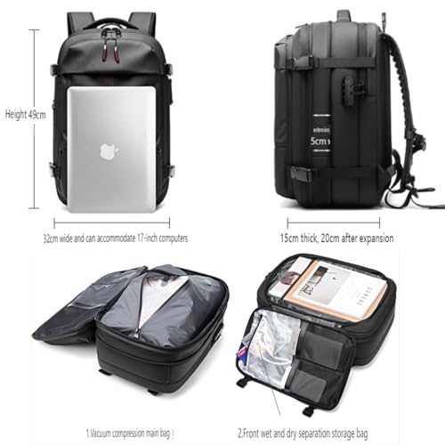 Vacpack Backpack, 60L Expandable Vacpack Travel Backpack, Water Resistant, Anti Theft Vacpack Travel Vacuum Backpack3