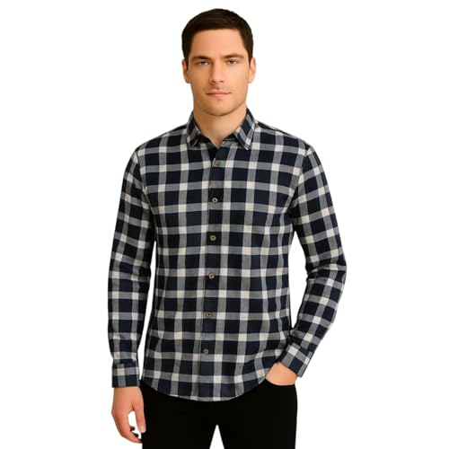 Image of Pepe Jeans Men's Regular Fit Full Sleeve Checkered Cotton Casual Shirt | Check Shirt for Man | Smart & Stylish | Multiple Styles | Mens Casual Shirts