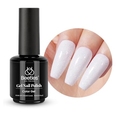 Beetles Vernis à Ongles Gel Blanc Pailleté Cover