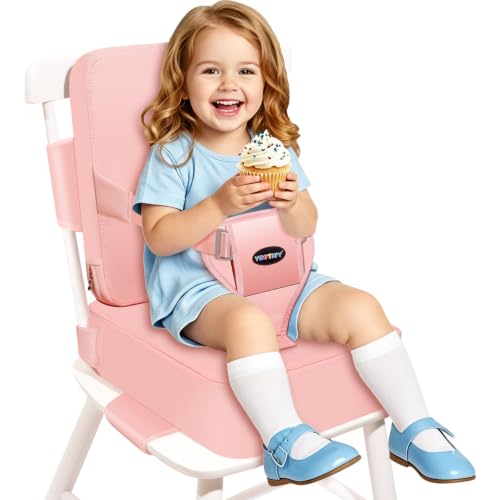 YONTINY Toddler Booster Seat for Eating & Kitchen Chair, Pink