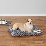 Amazon Basics Maschinenwaschbar Hundebett und Haustierbett für Hunde und Katzen - Waschbar und Strapazierfähig, Sehr Klein, 59 x 46 x 6 cm (L x W x H), Graue Wirbel