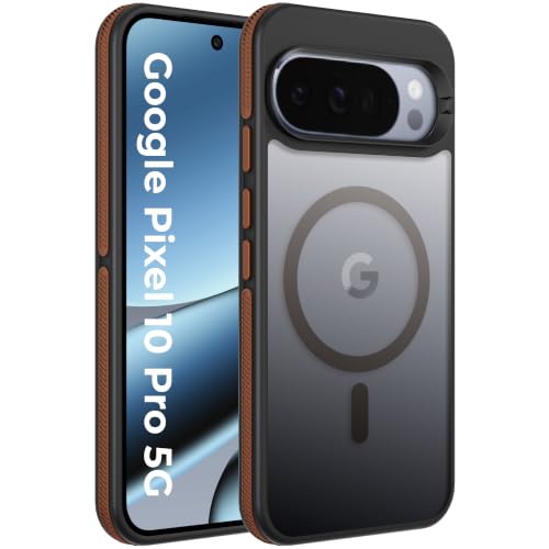 Image of A rtistque Compatible with MagSafe Frosted Ultra Matte Back Cover Case for Google Pixel 10 Pro 5G | Smooth Grip Sides | Stylish Design | Raised Camera Edges | Pixel 10 Pro Back Cover - Brown