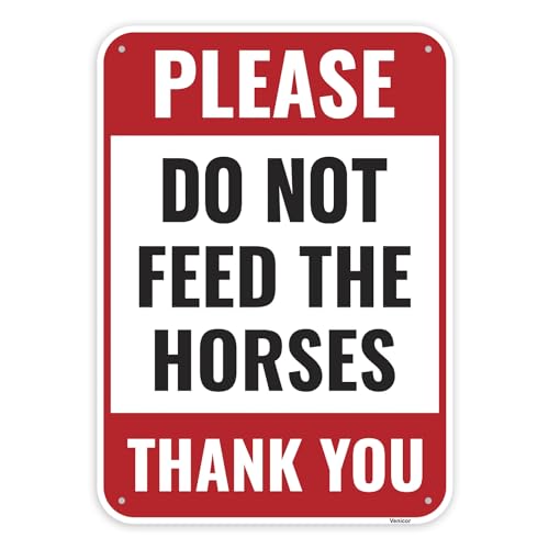 1PC Do Not Feed The Horses Sign, 14 x 10 Inches - Aluminum
