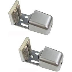 Guia Puerta Corredera Suelo Guias Puertas Correderas Guía de Piso Ajustable Puerta Corredera de Acero Inoxidable para Puertas Correderas, Puertas Automáticas, Puertas de Madera, 2 Piezas, Plateado