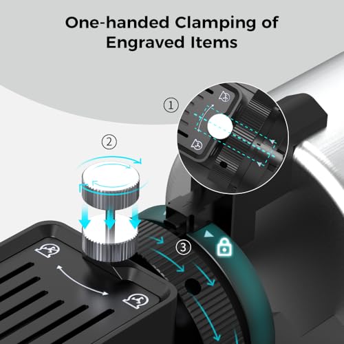 Official Creality Rotary Kit Pro, Laser Rotary Roller 4 in 1 Multi-Function Engraving Accessories for Laser Engraver, Jaw Chuck Rotary for Engraving Cylindrical Objects, Wine glass, Baseball Bat, Ring