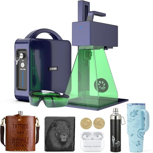 GWEIKE G2 Pro 30W Fiber Laser Engraver with 3D & Deep Engraving, 15000mm/s Fast Laser Engraver Machine, 150x150mm Working Area, Portable Laser Marking Machine for Jewelry, Metal, Leather, Dog Tags